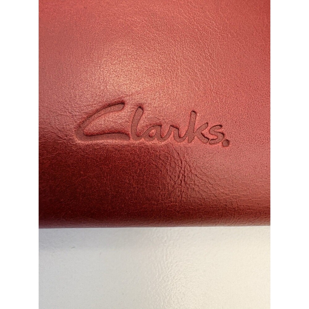 Clarks Genuine Leather Long Wallet Organizer Red Checkbook Vintage 90's Y2K - Picture 11 of 12